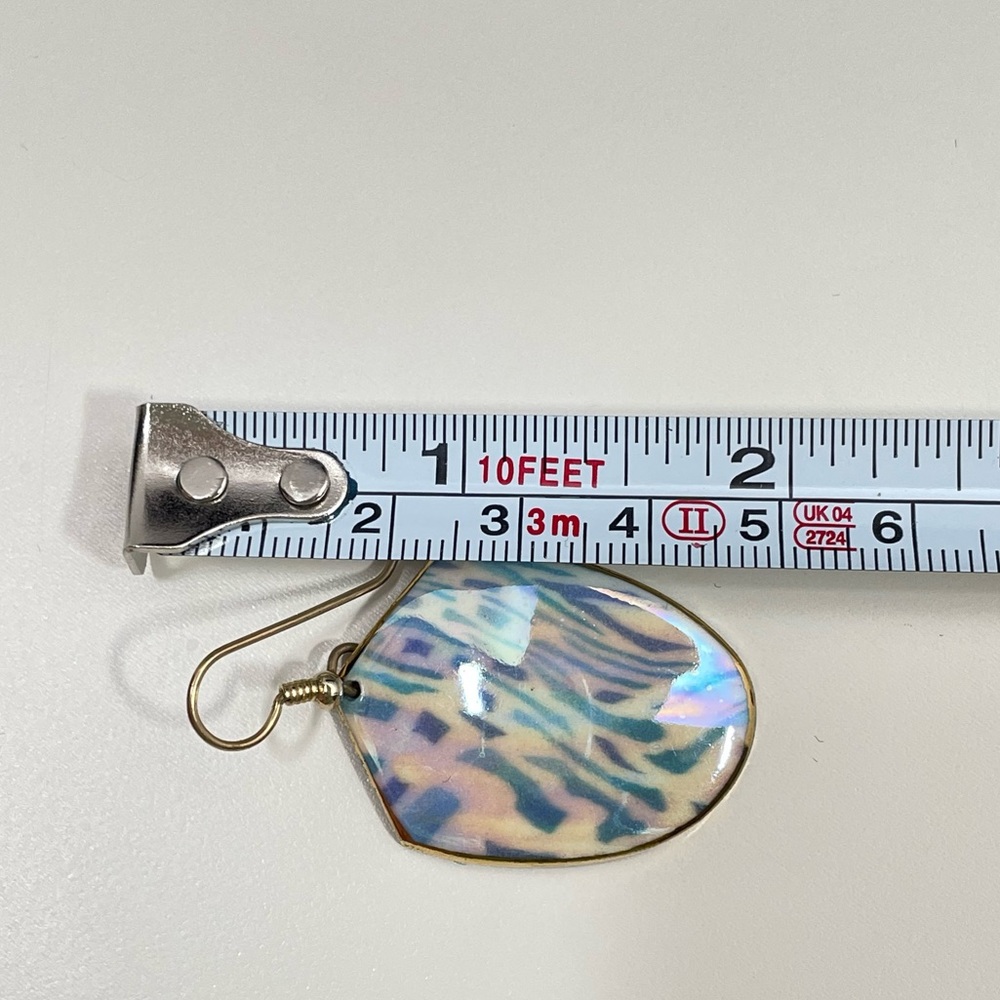 Vintage Real SHELL Pastel Mermaid Core Vacation Tropical Summer Beach Earrings - Picture 4 of 4